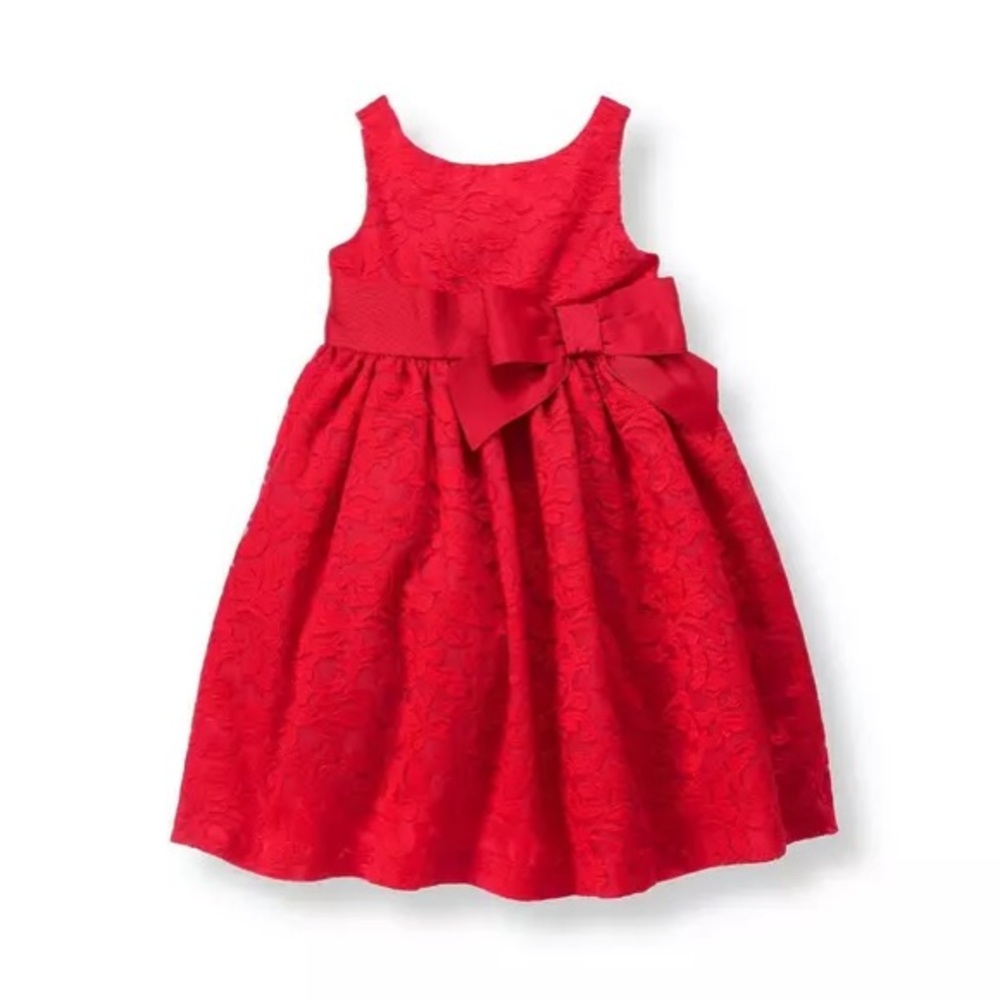 Janie and Jack Embroidered Red Party Holiday Dress Baby Girl 6-12 months